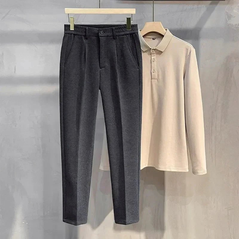 Winter korean pants with elastic waist - Antonios