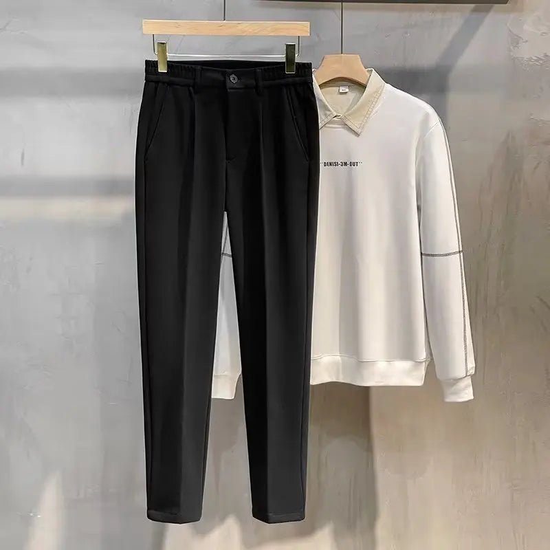 Winter korean pants with elastic waist - Antonios