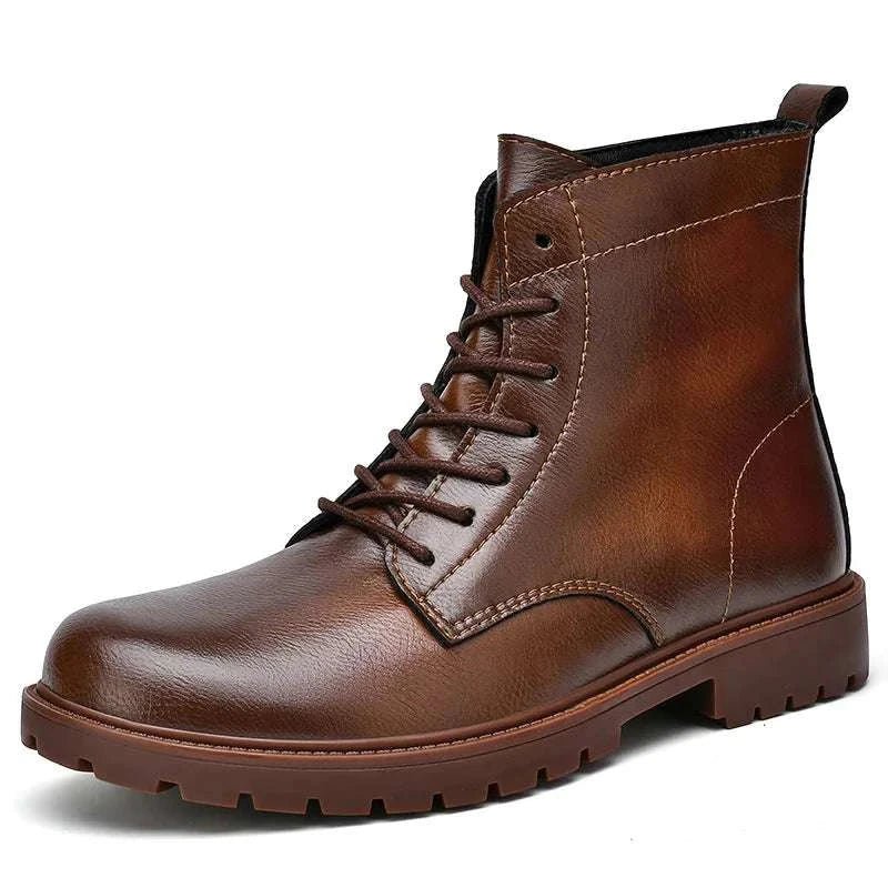 Winter retro genuine leather boots - Antonios