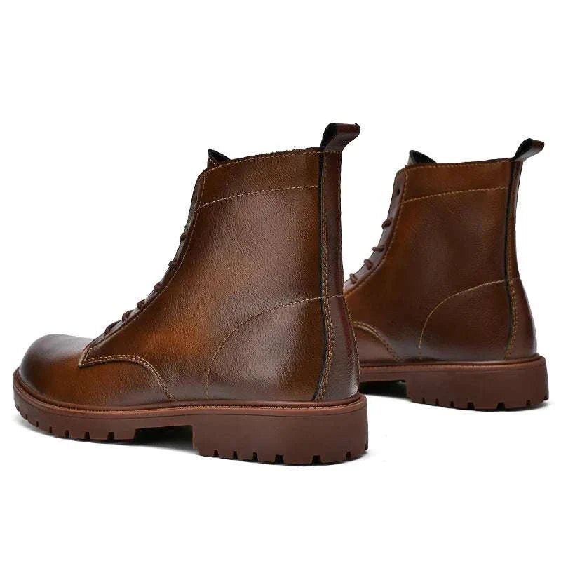 Winter retro genuine leather boots - Antonios