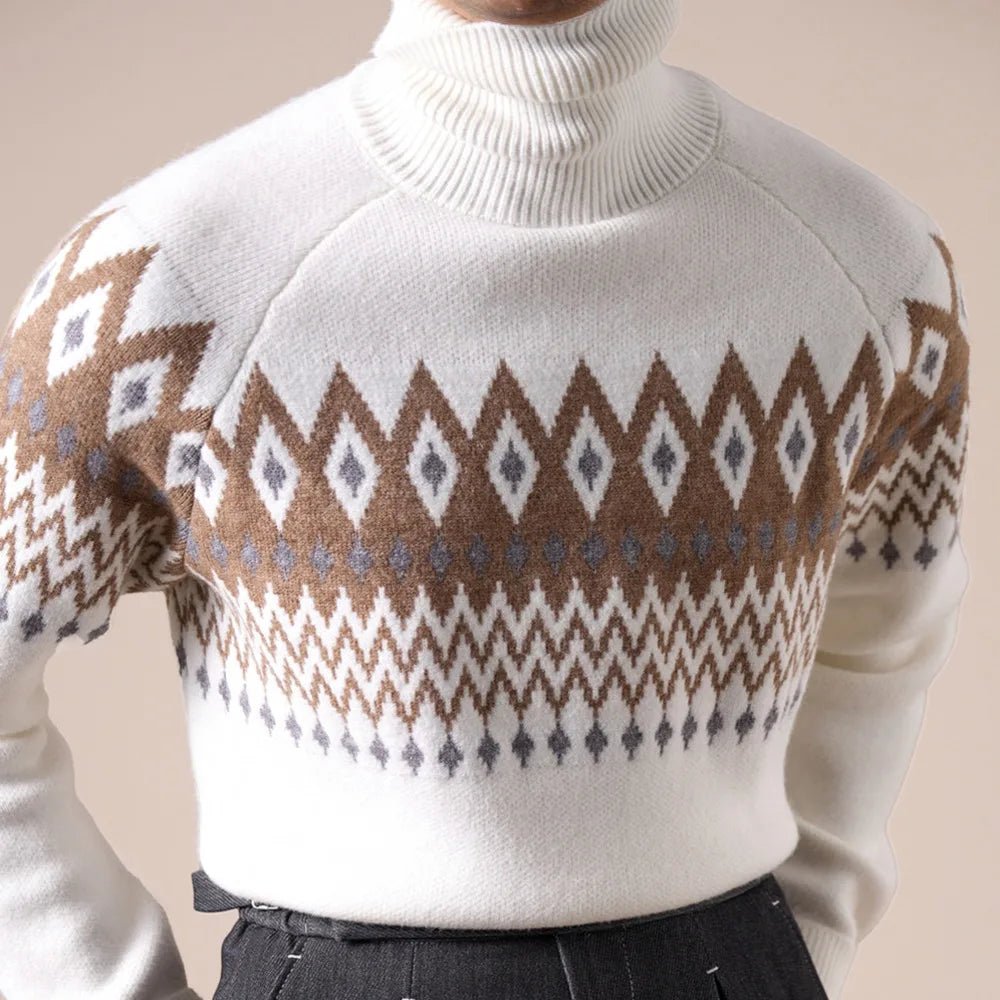 Wool - blend diamond turtleneck sweater - Antonios