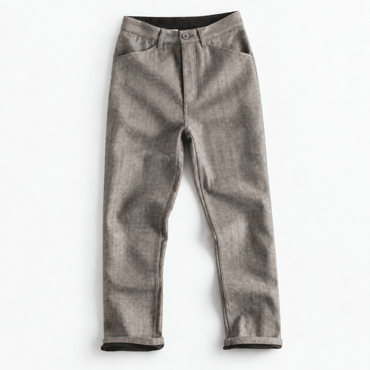 Wool blend straight trousers with a button fly - AntoniosClothing - Light taupe