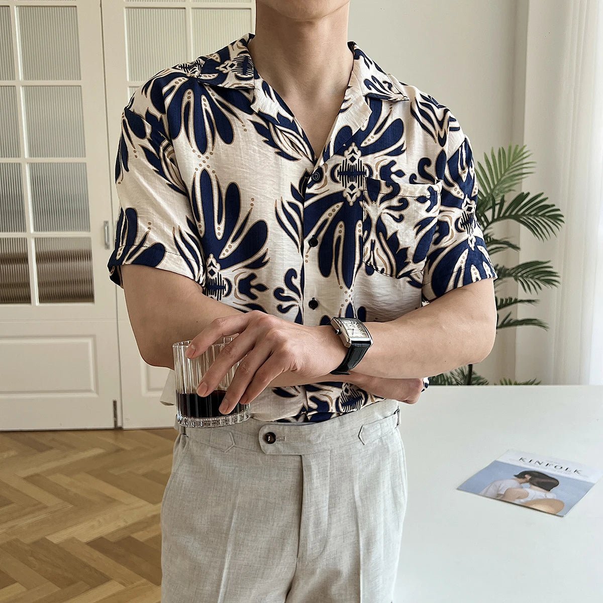 Wrinkle - Free loose short sleeve cuban shirt - Antonios