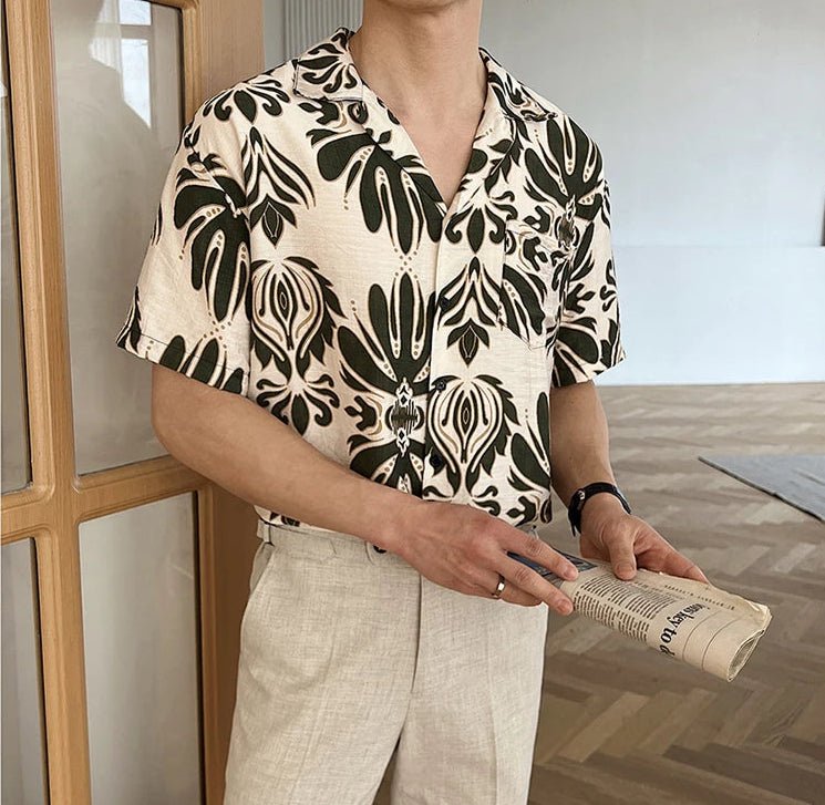 Wrinkle - Free loose short sleeve cuban shirt - Antonios