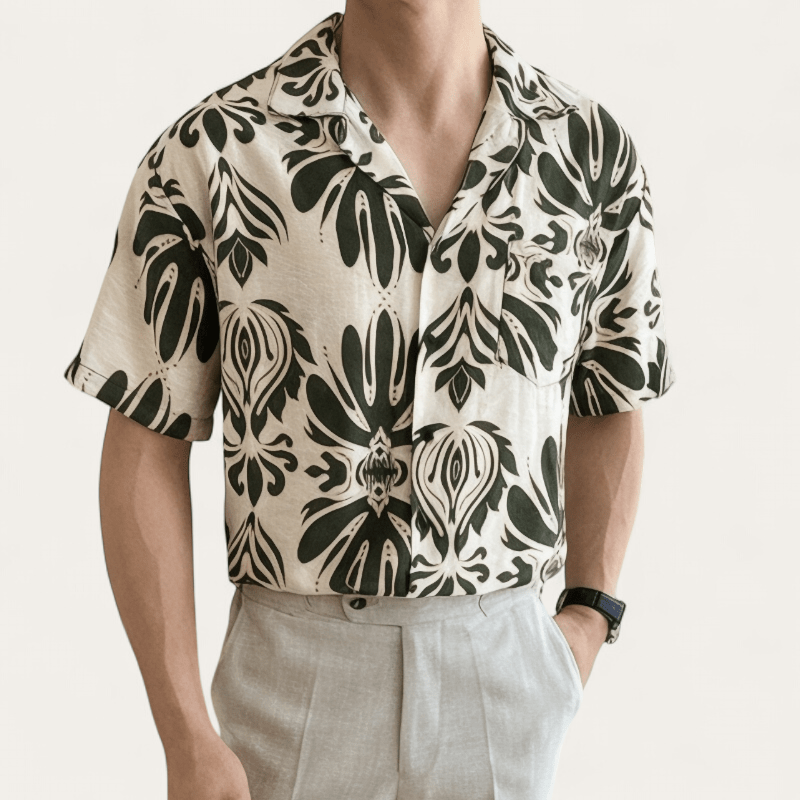 Wrinkle - Free loose short sleeve cuban shirt - Antonios