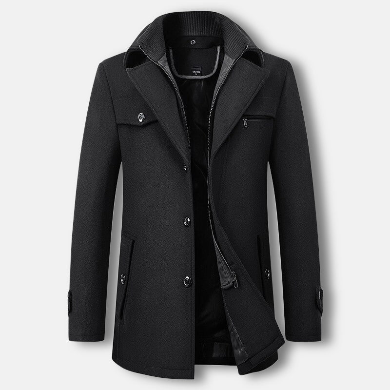 Men's Antonios Windbreaker Coat, casual elegant style, premium wool material.