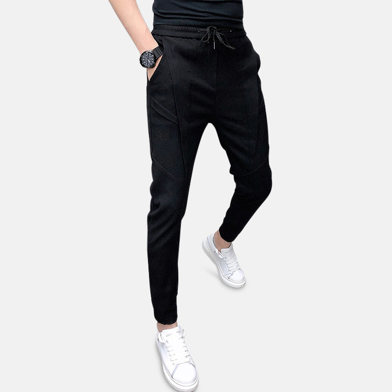 Antonios Premium Slim Fit Joggers Men in black, casual cotton streetwear for comfort.