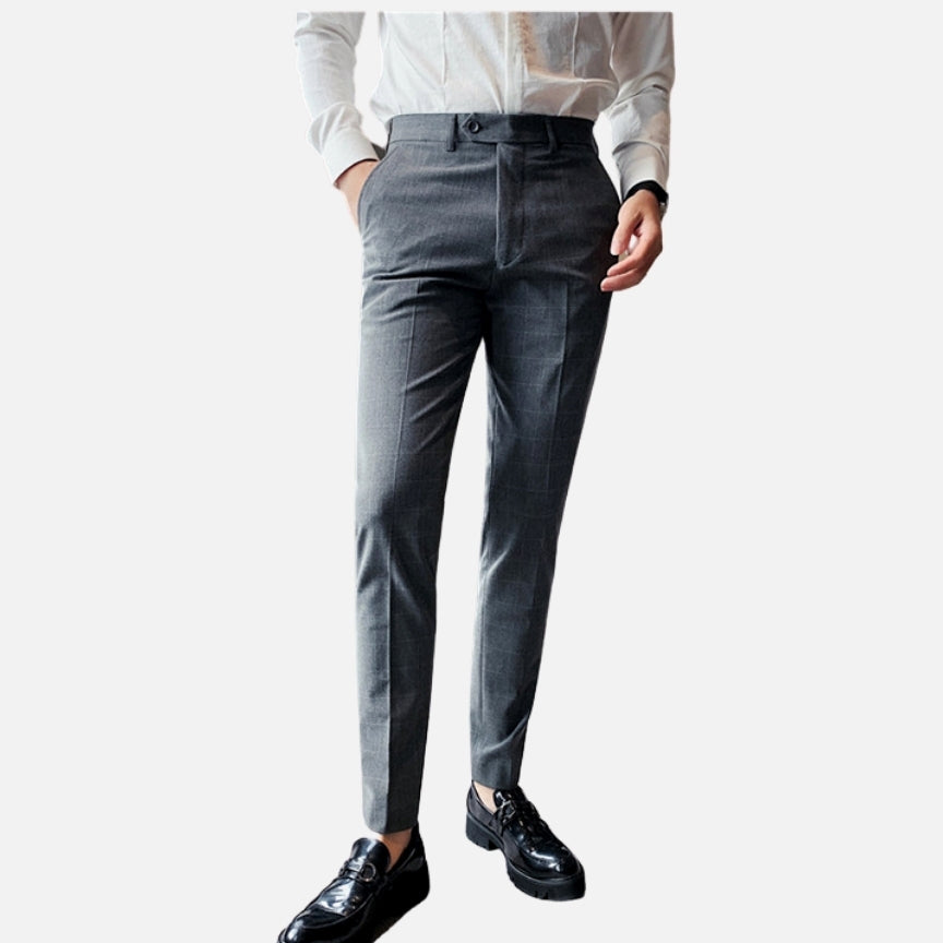 Antonio Gray Casual Trousers for men, stylish and comfortable solid pattern in gray.