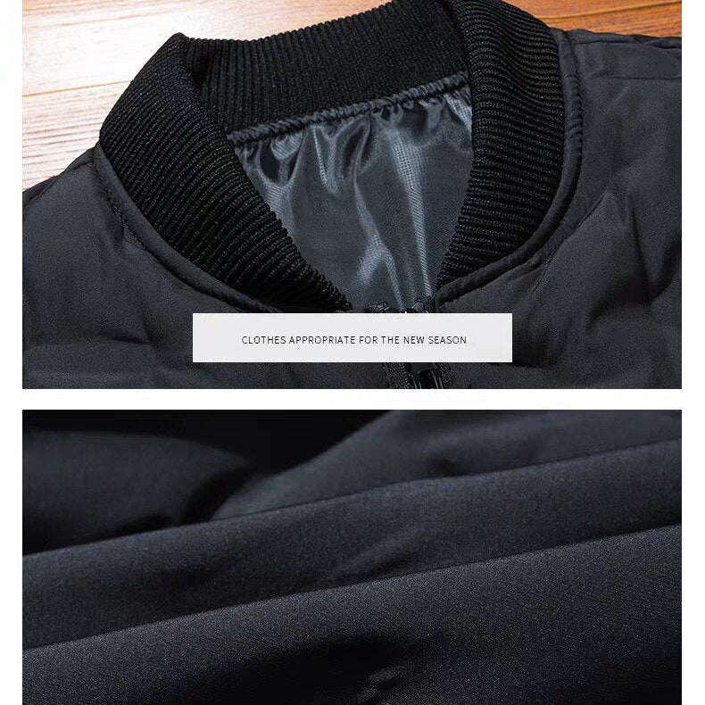 Antonios Bomber Jacket with black ribbed collar and sleek ecological suede leather.