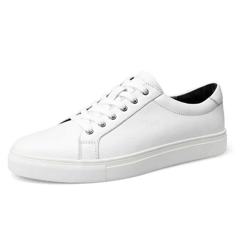 Men's white Antonios casual breathable leather sneakers for versatile wear.