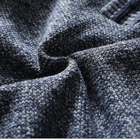 Antonios Half-Zipper Sweater Men in premium quality fabric close-up.