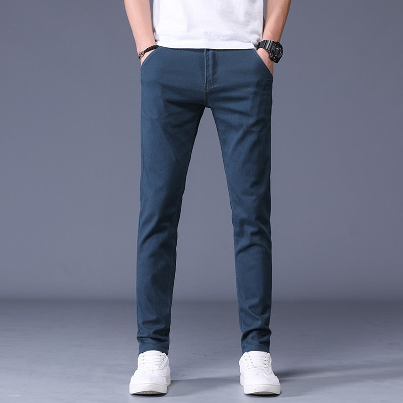Men's slim fit cotton stretch trousers with a modern vintage look, Antonios Slim Fit.