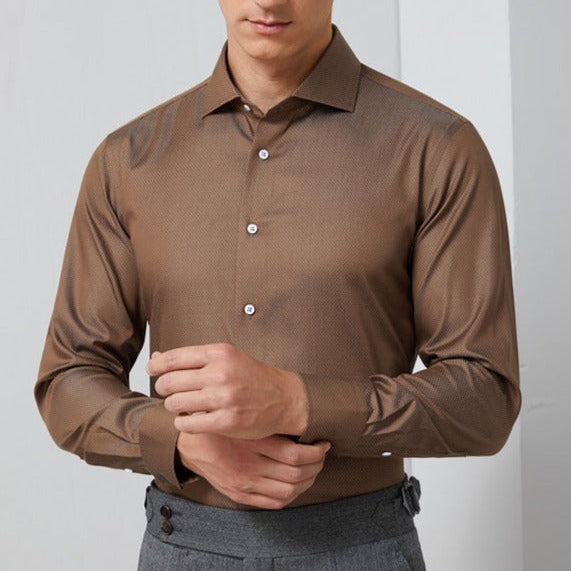 AntoniosClothing Striped Office Long-Sleeve Shirt made from 100% organic cotton.