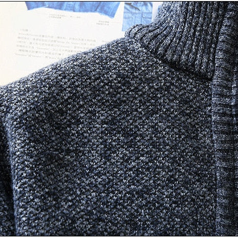 Antonios Half-Zipper Sweater Men, dark grey, premium quality, solid pattern, comfortable, elegant style.