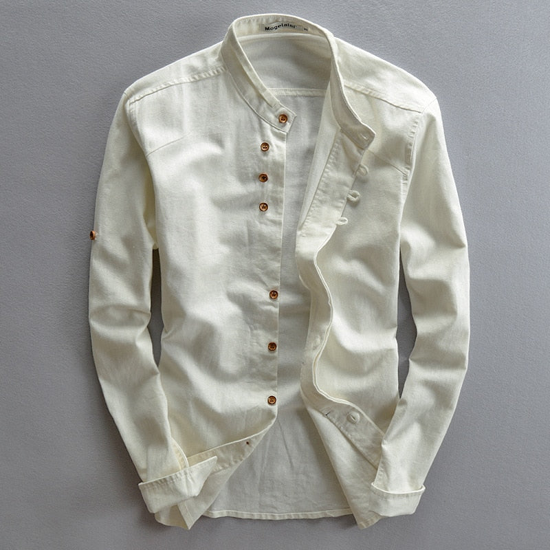 Antonios Linen Soft Shirt for men, casual elegant style, poly/linen gradient, summer wear.