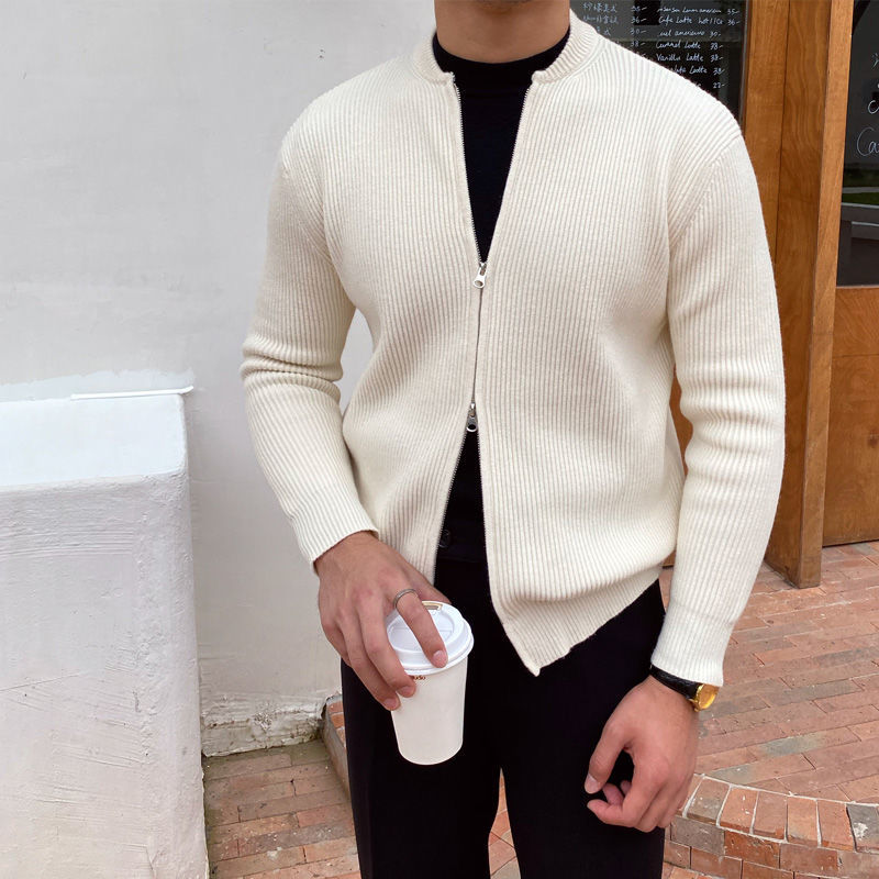 Antonios Sweater Zipper Autumn, polyester-wool blend, smart casual, men's autumn fashion.