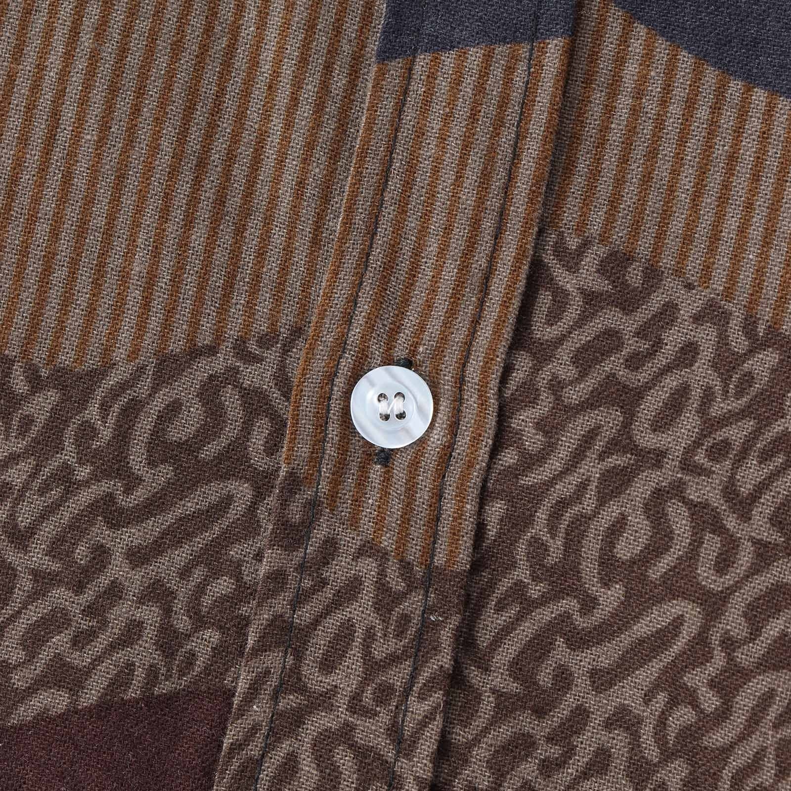 Close-up of AntoniosClothing Vintage Summer Shirt with unique striped pattern.