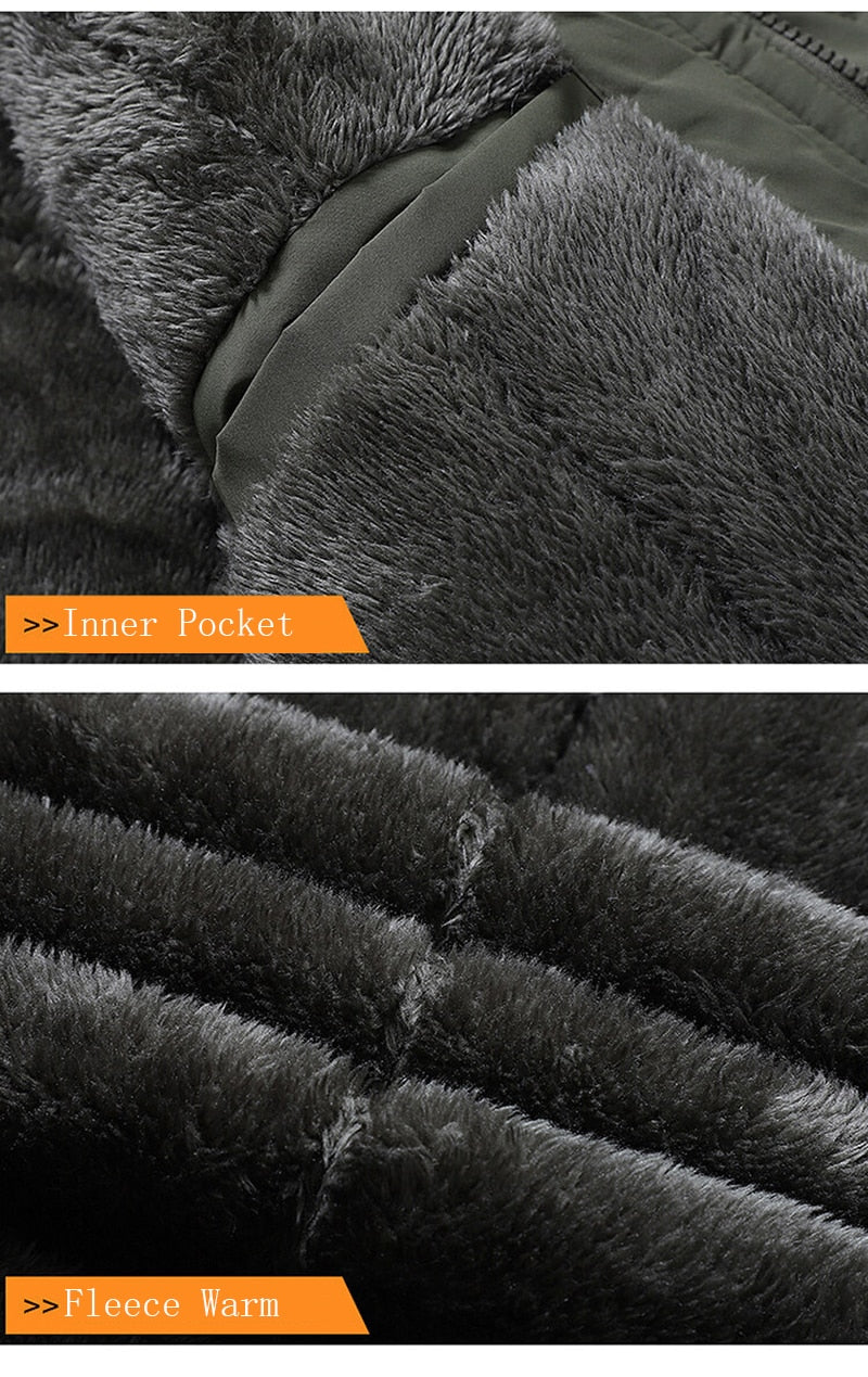 Inner pocket and fleece lining of Antonios WindBreaker Hooded Jacket for men.