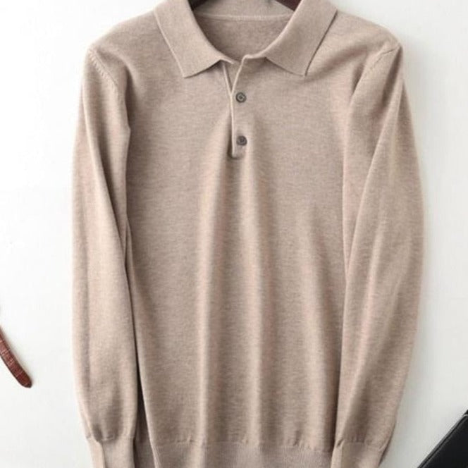 Antonios Cashmere Cotton Blend Casual Sweater Men, beige, long sleeves, premium quality material.