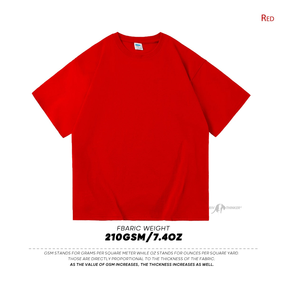 Red Antonios Oversized Casual Cotton T-Shirt, short sleeves, heavyweight cotton fabric, 210 GSM.