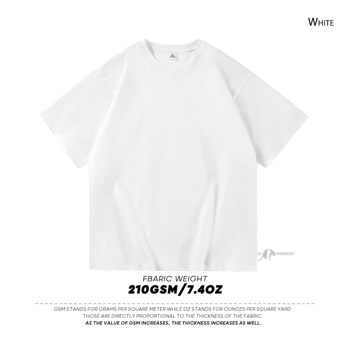 Antonios Oversized Casual Cotton T-Shirt in white heavyweight cotton with short sleeves.