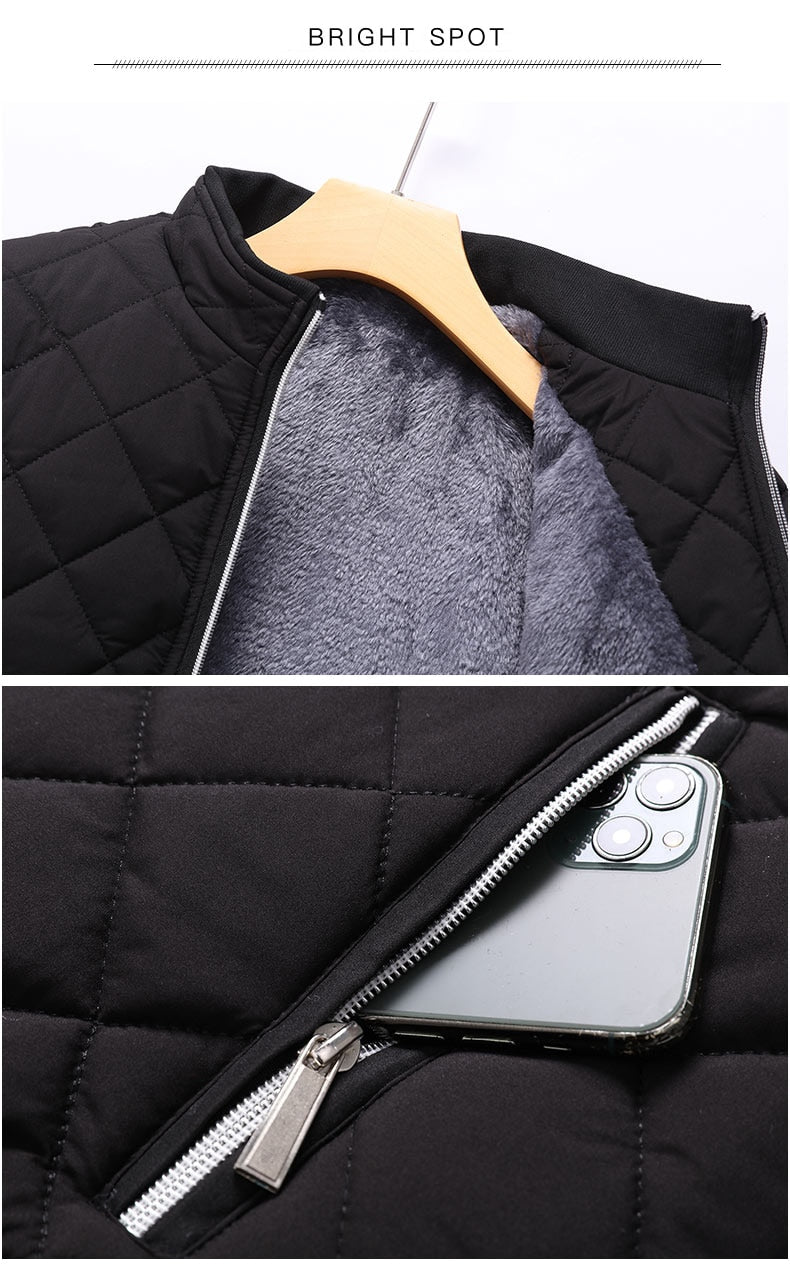 Antonios Winter Jacket - Slim fit, black cotton with quilted pattern, featuring zipper and soft lining.