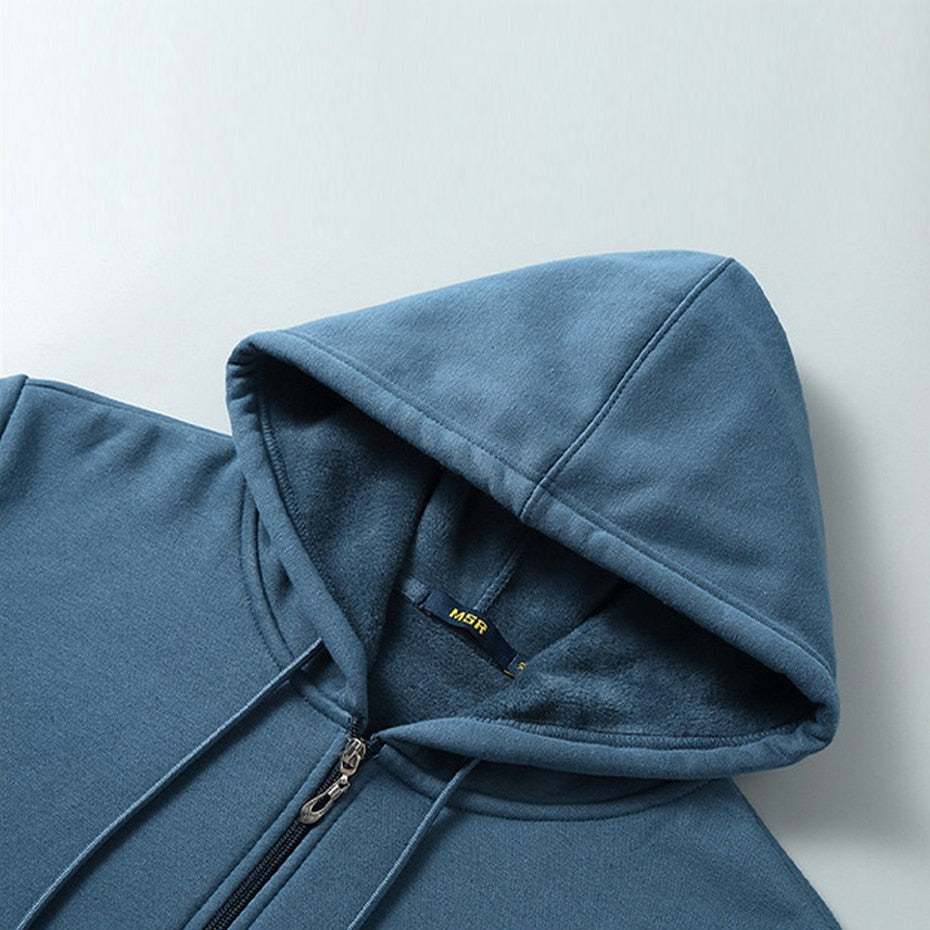 Antonios Solid Hooded Jacket Men in cotton and wool, casual all-season wear.
