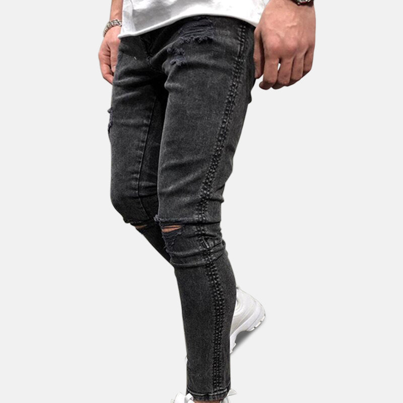 Antonios Skinny Denim Jeans in black, smart casual style, perfect for spring and autumn wear.