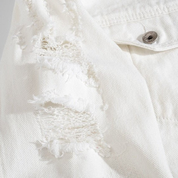 Antonios Autumn White Denim Jacket - Antonios