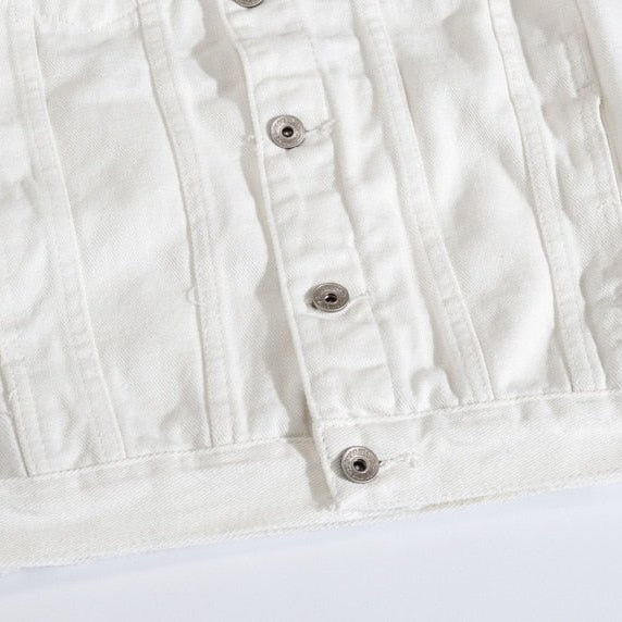 Antonios Autumn White Denim Jacket - Antonios