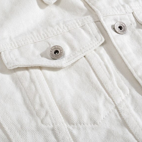 Antonios Autumn White Denim Jacket - Antonios
