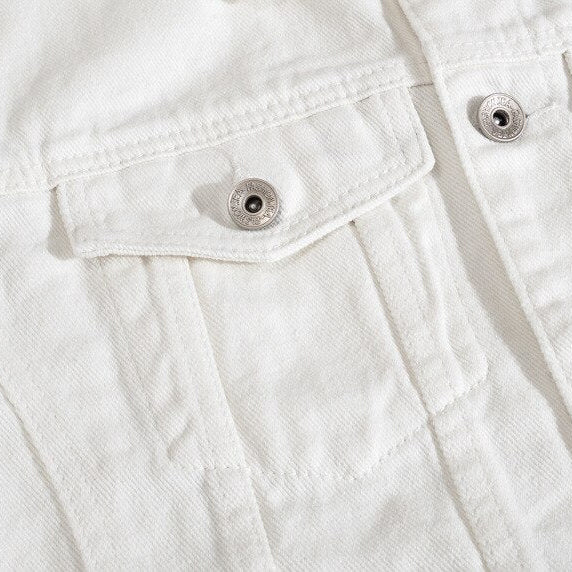 Antonios Autumn White Denim Jacket - Antonios