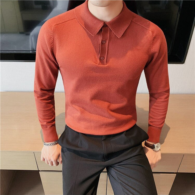 Antonios Casual Slim Long Sleeved Polo T-Shirt Men - Antonios