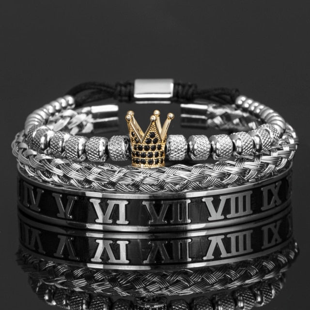 Antonios Crown Bracelet Set Men - Antonios