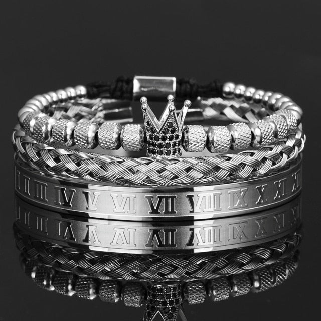 Antonios Crown Bracelet Set Men - Antonios