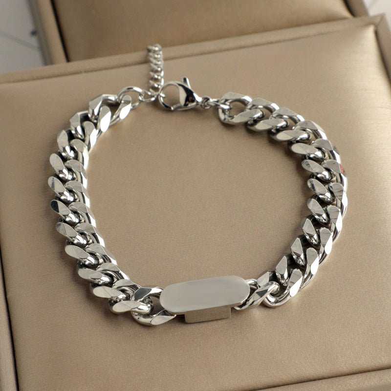 Antonios Cuban Stainless Steel Bracelet Men - Antonios