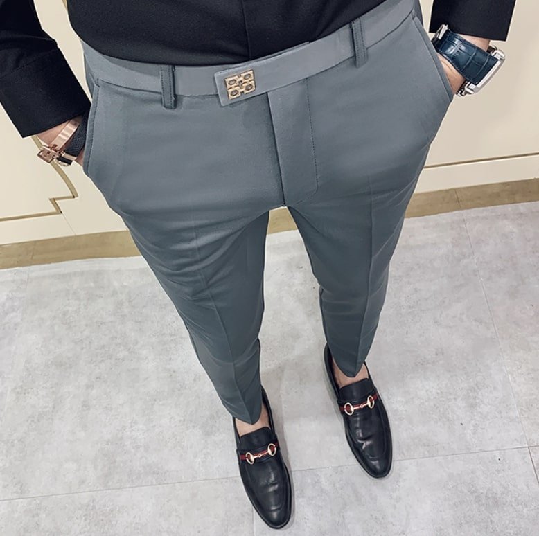 Antonios Gray Casual Outfit Pants - Antonios