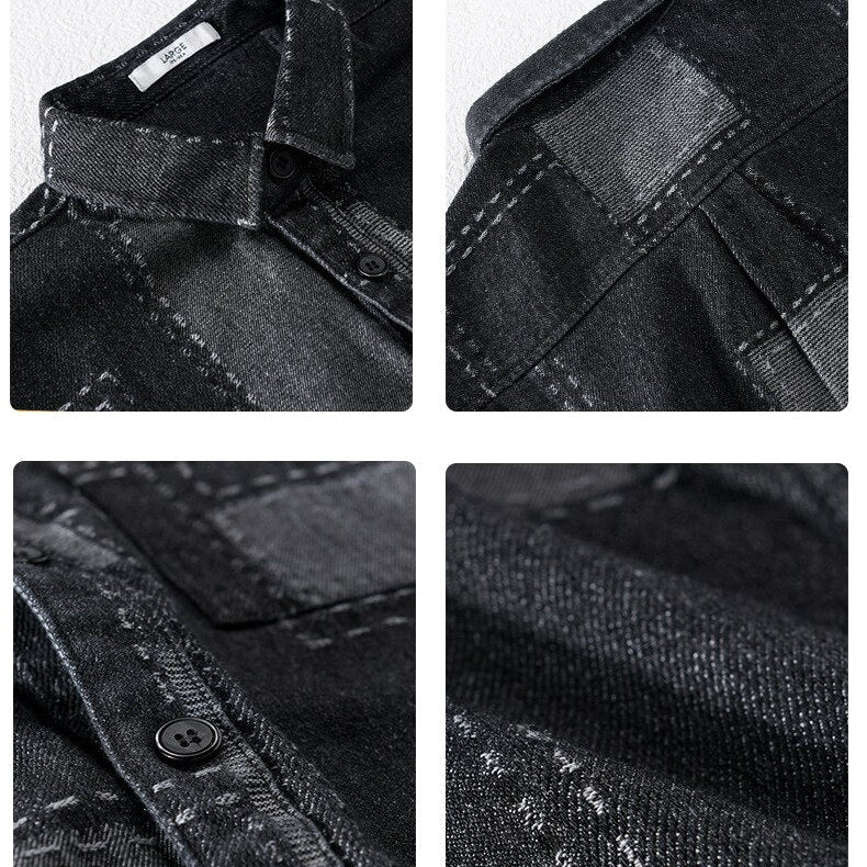 Antonios Long Sleeve Denim Shirt Men - Antonios