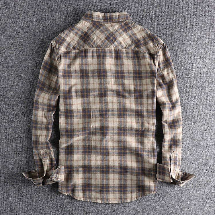 Antonios Retro Plaid Long Sleeve Shirt Men - Antonios
