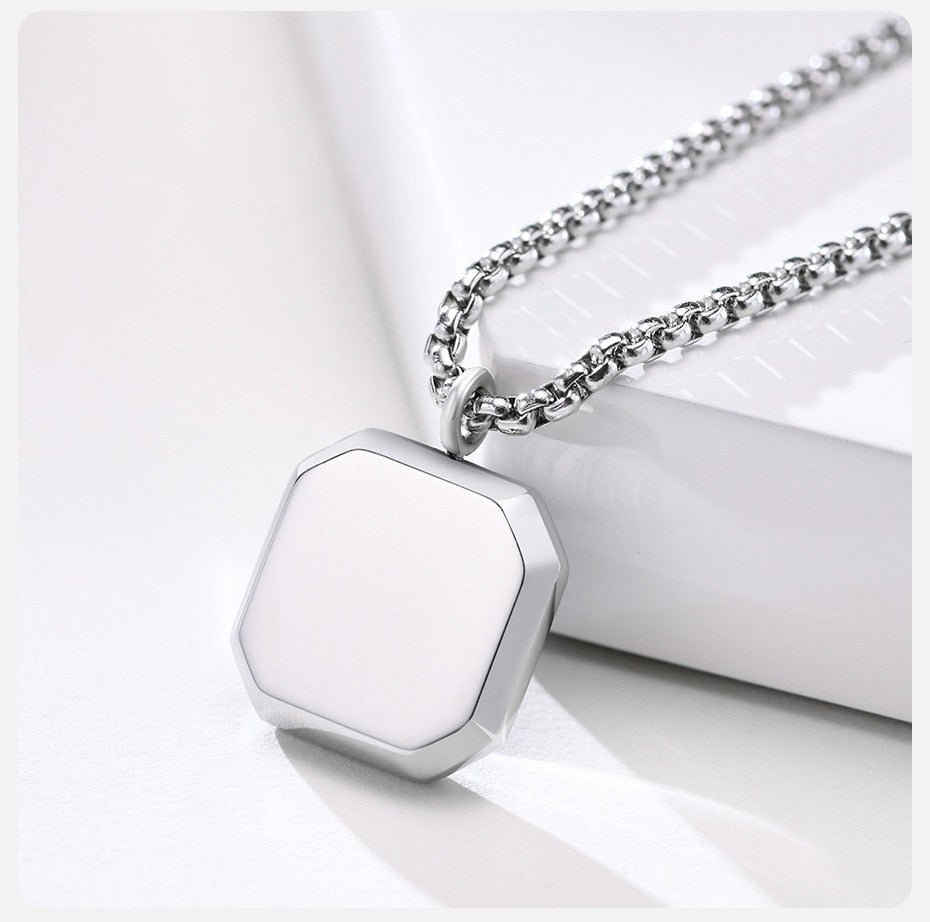 Antonios Rubin Stainless Steel Necklace Men - Antonios