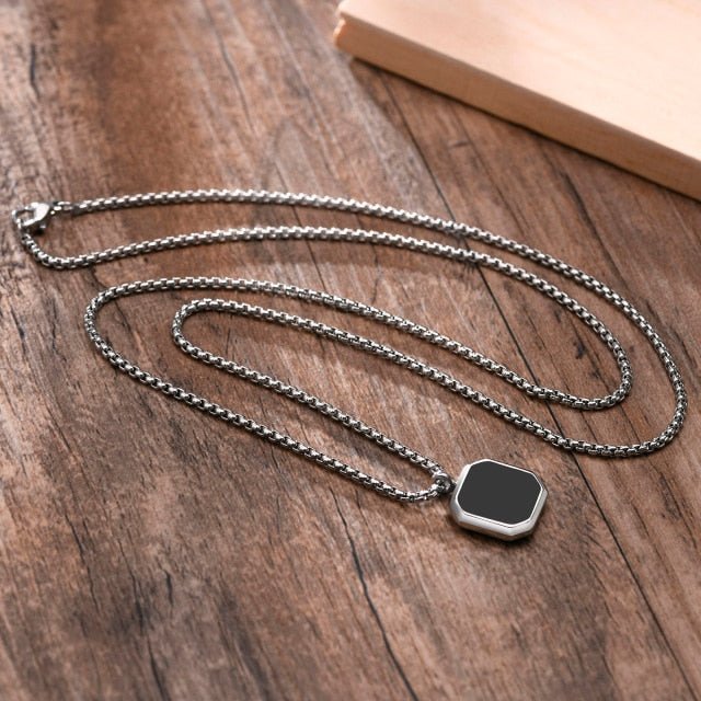 Antonios Rubin Stainless Steel Necklace Men - Antonios