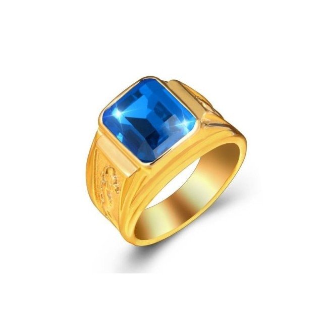 Antonios Rubin Stainless Steel Ring Men - Antonios