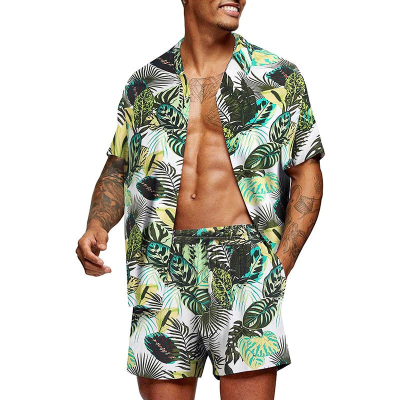 Antoniosclothing Hawaiian casual summer print set 2 piece ( T-Shirt+Shorts) - Antonios
