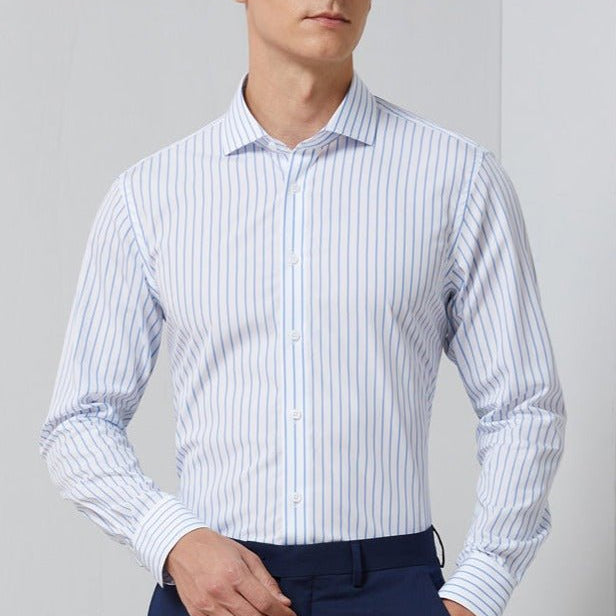 AntoniosClothing Striped Office Long - Sleeve Shirt - Antonios