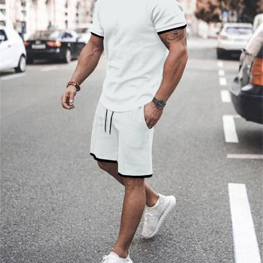 AntoniosClothing white casual summer set 2 piece ( T-Shirt+Shorts) - Antonios