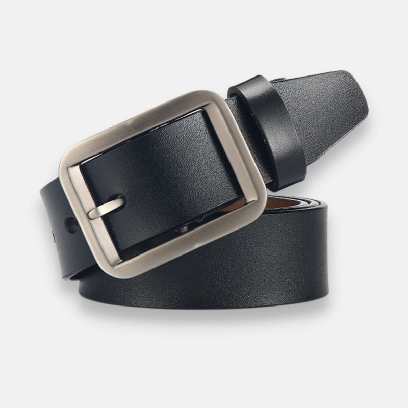 Antonios Italy Style Belt Men in sleek black design with durable rubber material.