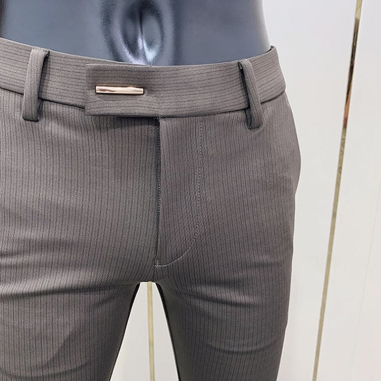 Antonios Coffee Casual Pants in premium cotton blend with slim-fit design.