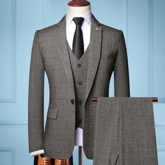 Gentleman Business 3 piece Suit (blazer+vest+pants) - Antonios