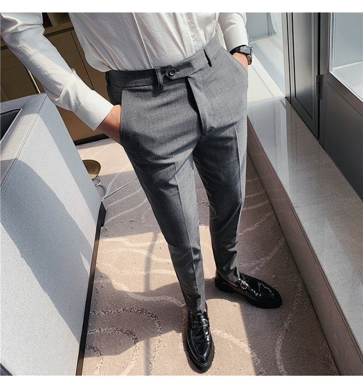 Antonio Gray Casual Trousers with smart casual style and solid pattern.