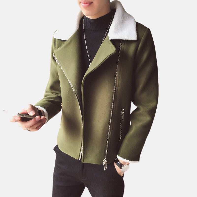 Antonio Cotton Jacket in green, stylish design with zip closure, men's casual wear.